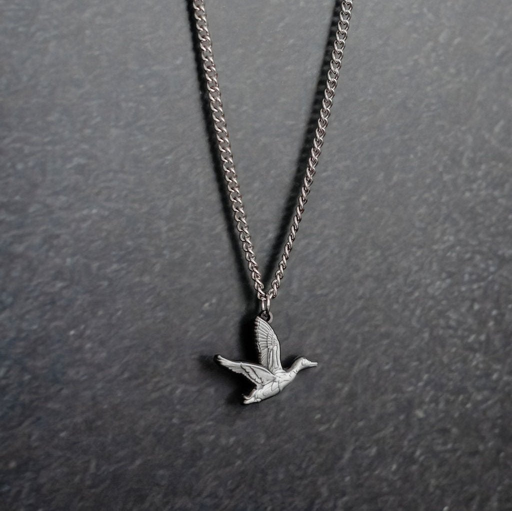 Duck It Silver - Stainless Steel Necklace