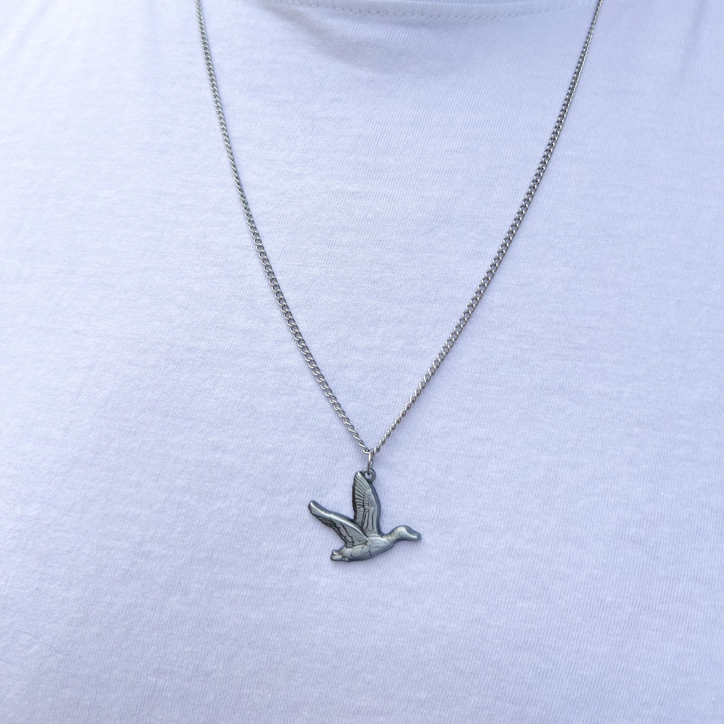 Duck It Silver - Stainless Steel Necklace