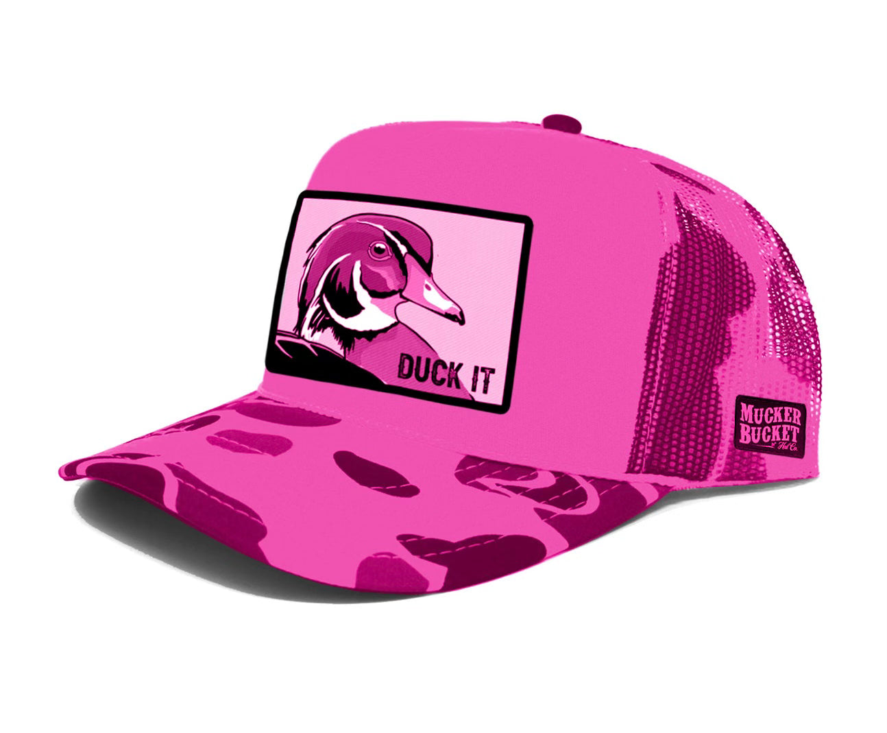 "Duck It" Pink Camo Trucker Bucket