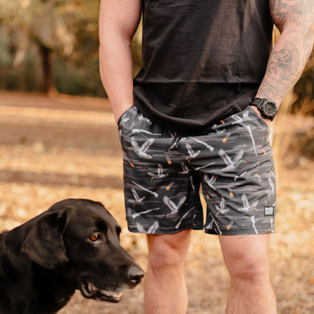Men's Performance Athletic Shorts | 5.5"- Duck, Duck, Boom