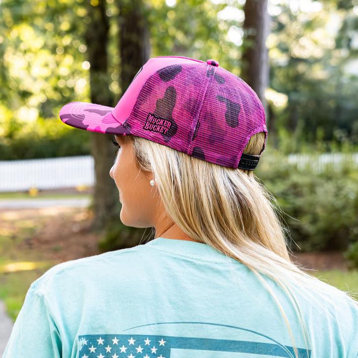 "Duck It" Pink Camo Trucker Bucket