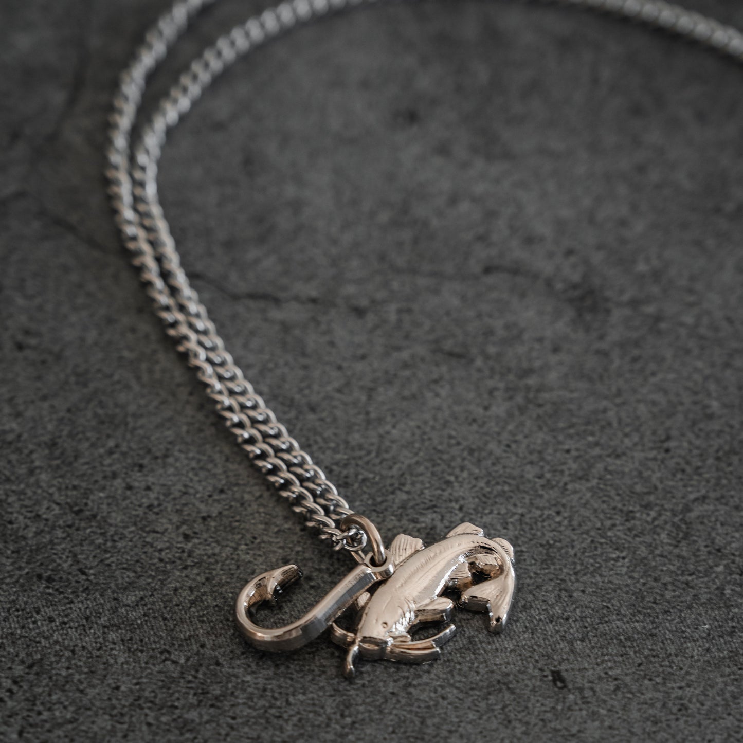 Mud Cat Noodler - Stainless Steel Necklace