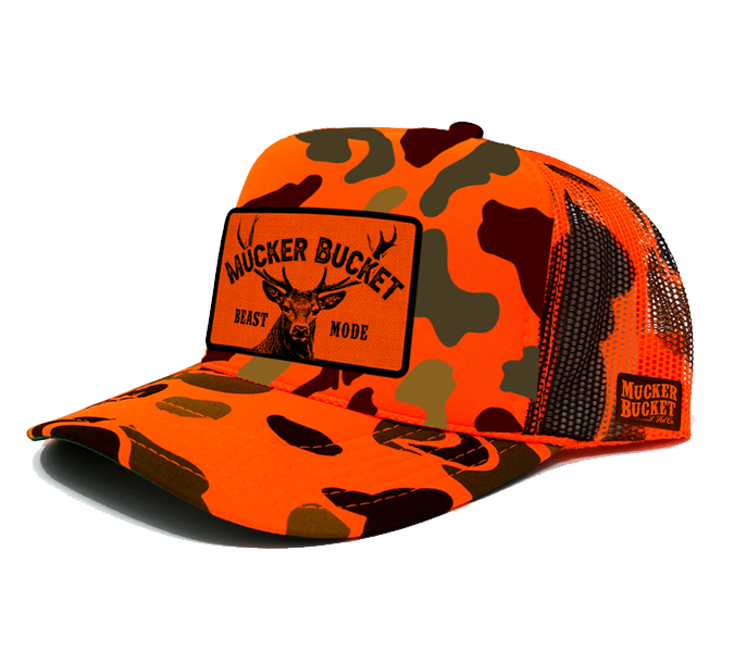 Hunter orange top trucker hat
